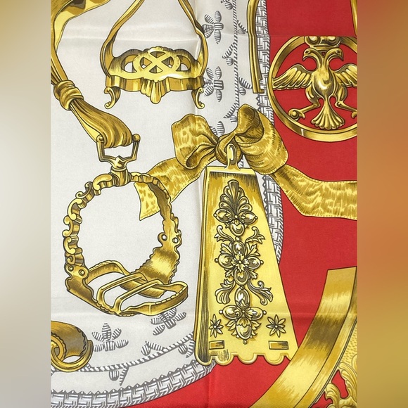 Hermes Vintage Silk Scarf Etriers Carre 90 By F.de La Perriere - Picture 11 of 16